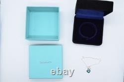 Authentic Return To Love Tiffany & Co Silver Blue Enamel Heart Lock 7 Bracelet