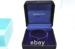 Authentic Return To Love Tiffany & Co Silver Blue Enamel Heart Lock 7 Bracelet