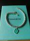 Authentic Tiffany & Co 925 Mini Bead Bracelet With Tiffany Blue Enamel