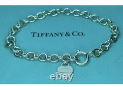 Authentic Tiffany & Co. Mini Heart Tag Bracelet Sterling Silver
