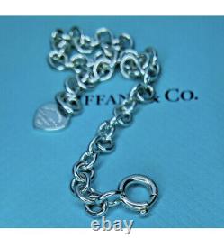 Authentic Tiffany & Co. Mini Heart Tag Bracelet Sterling Silver