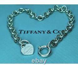 Authentic Tiffany & Co. Mini Heart Tag Bracelet Sterling Silver