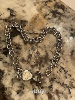 Authentic Tiffany & Co. Mini Heart Tag Bracelet Sterling Silver