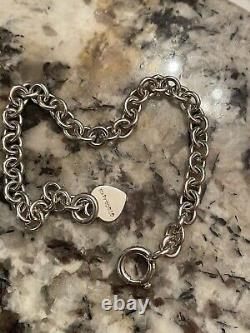 Authentic Tiffany & Co. Mini Heart Tag Bracelet Sterling Silver