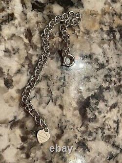 Authentic Tiffany & Co. Mini Heart Tag Bracelet Sterling Silver