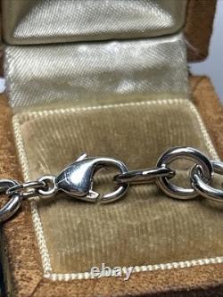 Authentic Tiffany & Co Sterling Silver Blue Enamel Gift Box Charm Bracelet