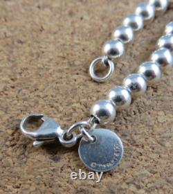 Authentic Tiffany & Co. Sterling Silver Blue Enamel Heart Bracelet withPouch #1015