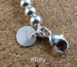 Authentic Tiffany & Co. Sterling Silver Blue Enamel Heart Bracelet withPouch #1015