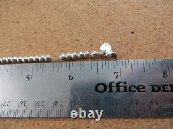 Authentic Tiffany & Co. Sterling Silver Blue Enamel Heart Bracelet withPouch #1015