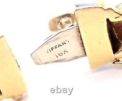 Authentic Vintage Tiffany & Co 18k Yellow Gold Green Blue Enamel Bangle Bracelet
