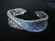 Bracelet Barbara Bixby Blue Enamel Silver Cuff Bangle Flower Designer Gift
