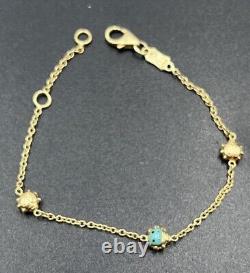Baby's Children's Blue Enamel Ladybug Adjustable Bracelet 14K Yellow Gold 585