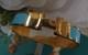 Beautiful Aqua Blue Gold Plate Hermes Enamel Click Clack Bracelet 7