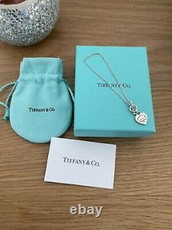 Beautiful Genuine Tiffany And Co Enamel Blue Love Heart Bracelet 17cm With Box