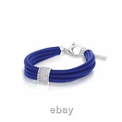 Belle Etoile Adagio Bracelet Natural Rubber Sterling Silver Pave
