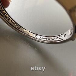 Belle Etoile Art Deco Bangle Ivory Grey Bracelet MSRP $485 Enamel 925 Silver