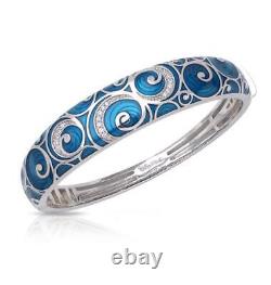 Belle Etoile Atlantis Bangle 925 Sterling Silver Pave' Fine Enamel