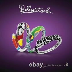 Belle Etoile Atlantis Bangle 925 Sterling Silver Pave' Fine Enamel