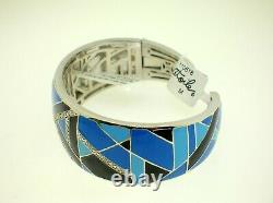 Belle Etoile Delano Bracelet With Blue/black Enamel New Retail $525.00