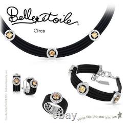 Belle Etoile Galaxy Bangle Solid 925 Sterling Silver Pave' Fine Italian Enamel