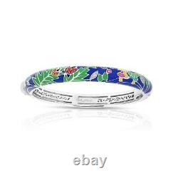 Belle Etoile Ladybug Bangle 925 Sterling Silver Pave' Fine Italian Enamel