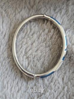 Belle Étoile Lumina Bangle Bracelet 925 Sterling Silver Navy Blue Enamel Size S