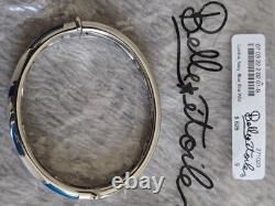 Belle Étoile Lumina Bangle Bracelet 925 Sterling Silver Navy Blue Enamel Size S