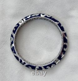 Belle Etoile Sterling 925 Blue Enamel Royale Bangle Bracelet EUC Belle Etoile Sterling 925 Blue Enamel Royale Bangle Bracelet EUC