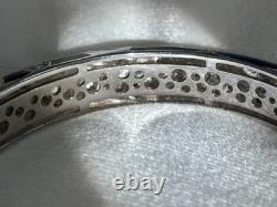 Belle Etoile Sterling 925 Blue Enamel Royale Bangle Bracelet EUC