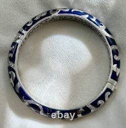 Belle Etoile Sterling 925 Blue Enamel Royale Bangle Bracelet EUC Belle Etoile Sterling 925 Blue Enamel Royale Bangle Bracelet EUC