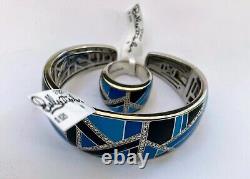 Belle Etoile bracelet Size M. Delano Blue Black Enamel Silver 925