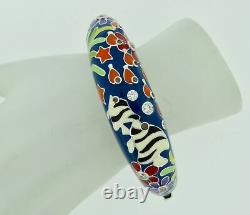 Belle e'toile Sterling Silver Enamel Angelfish Blue Bangle Bracelet Hallmarked