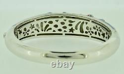 Belle e'toile Sterling Silver Enamel Angelfish Blue Bangle Bracelet Hallmarked