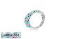 Bellux 925 Silver White Gold Plated Synthetic Zircon Bracelet Blue Enamel Fashion