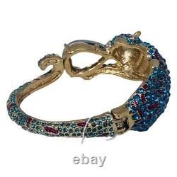 Betsey Johnson Blue Crystal Leopard Jaguar Bracelet Keeping Up With The Critters