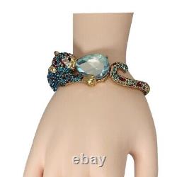 Betsey Johnson Blue Crystal Leopard Jaguar Bracelet Keeping Up With The Critters