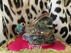 Betsey Johnson Glitter Reef Beta Fish Tail Siamese Fighting Hinged Bracelet RARE