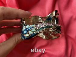 Betsey Johnson Glitter Reef Beta Fish Tail Siamese Fighting Hinged Bracelet RARE