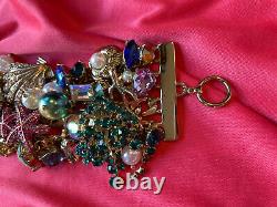 Betsey Johnson Glitter Reef Crystal Embellished Scallop Shell Starfish Bracelet