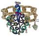 Betsey Johnson Icy Blue Peacock Stretch Bracelet 7 Morocco Adventure Whimsical