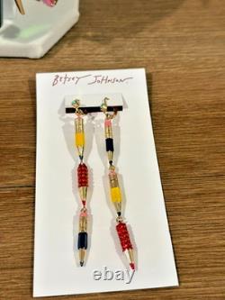 Betsey Johnson School Supplies Charm Necklace, Bracelet & Pencil Earrings NWT