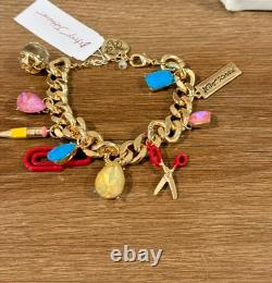 Betsey Johnson School Supplies Charm Necklace, Bracelet & Pencil Earrings NWT