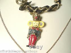 Betsey Johnson Snow Angel Nutcracker Toy Soldier Christmas Necklace Bracelet Set