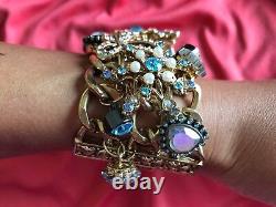 Betsey Johnson Snow Angel Winter Snowflake Fairy Wand Glitter Reindeer Bracelet