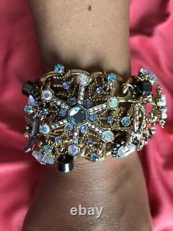 Betsey Johnson Snow Angel Winter Snowflake Fairy Wand Glitter Reindeer Bracelet