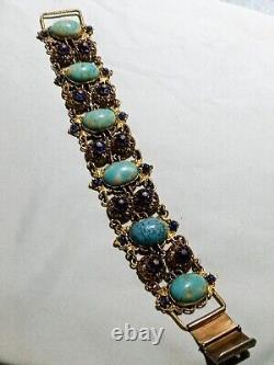 Bliss Brothers Austro Hungarian Hubbel Glass Enamel Pearl Bracelet