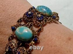 Bliss Brothers Austro Hungarian Hubbel Glass Enamel Pearl Bracelet