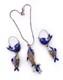 Blue Cloisonne & Vermeil Koi Fish Charm Bracelet And Hoop Earrings China Export