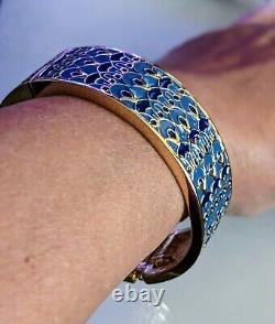 Blue Enamel And Gold Plated Eastern Motif Bracelet. Purchased from British Museum