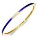 Blue Enamel Bangle Bracelet With Diamonds 14k Yellow Gold 6.5